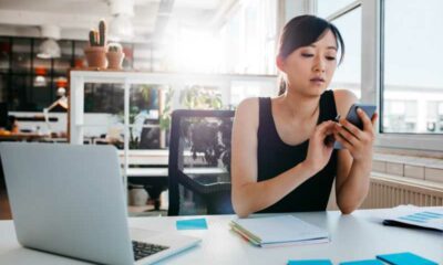 According to a study, using a phone at work reduces stress